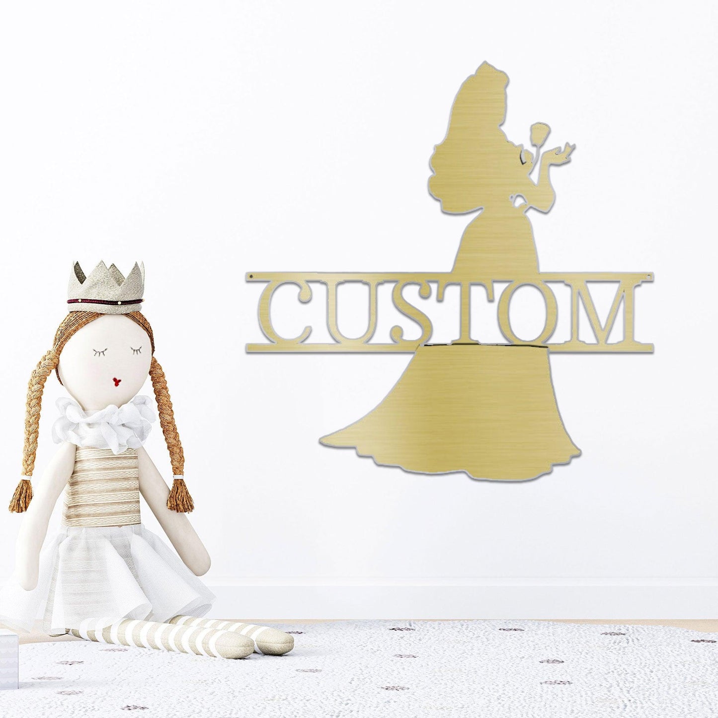 Princess Aurora Personalized Metal Art Wall Sign - Mallard Moon Gift Shop