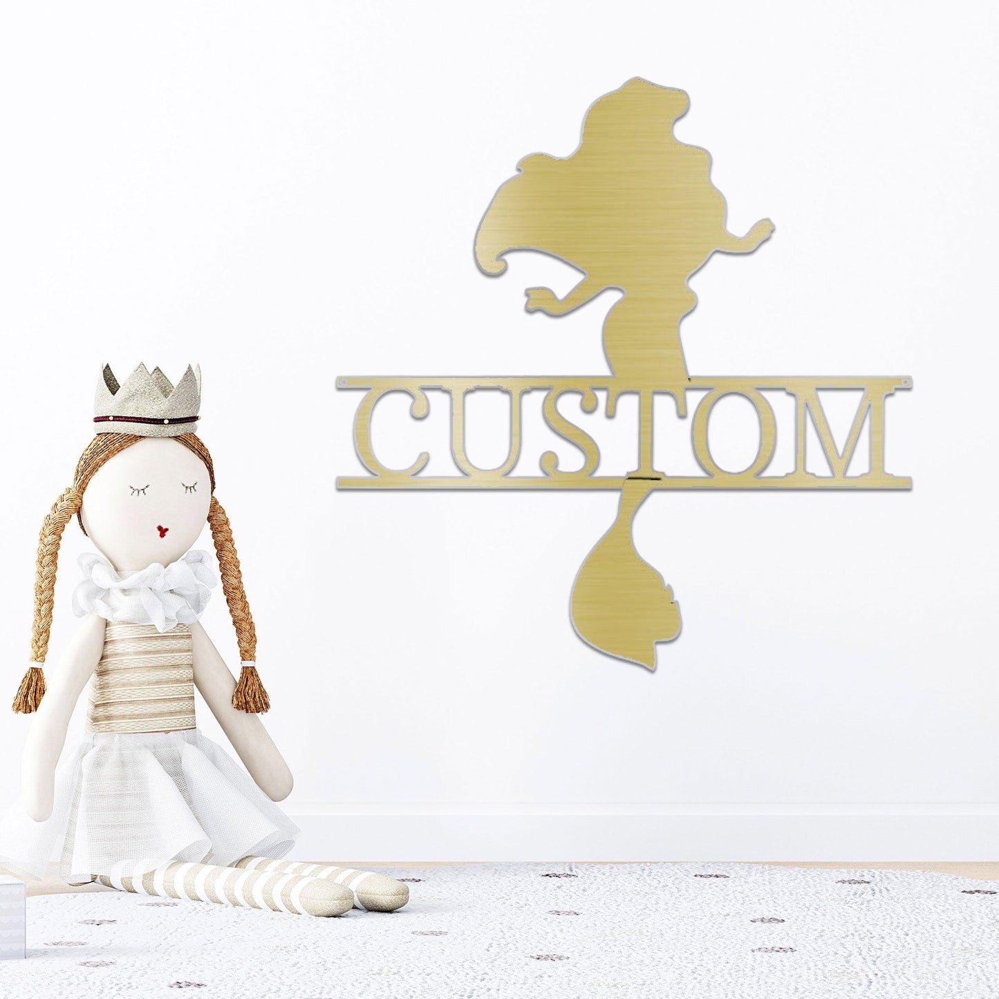 Princess Ariel Custom Name Metal Art Wall Sign - Mallard Moon Gift Shop
