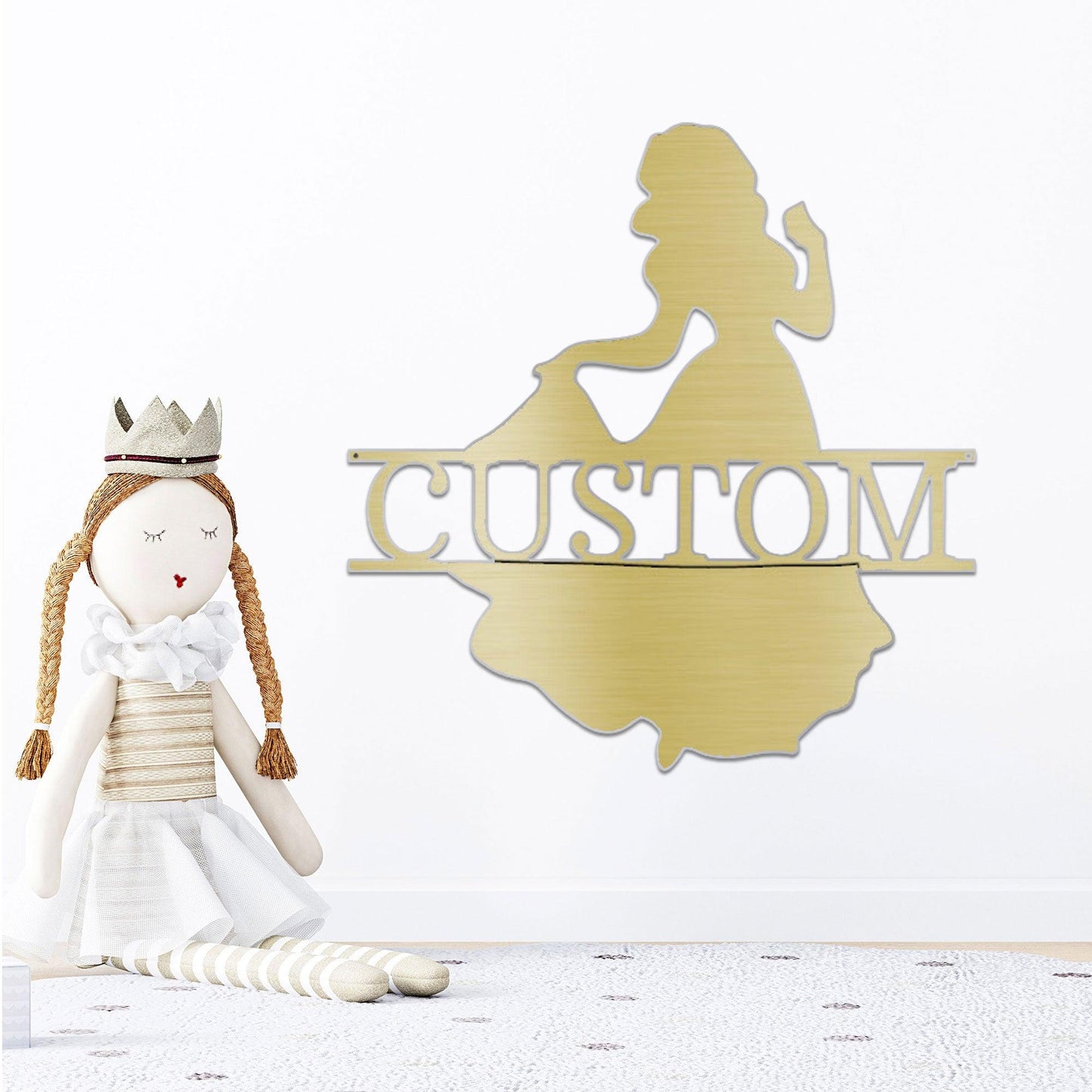 Princess Snow White Personalized Name Metal Art Wall Sign - Mallard Moon Gift Shop