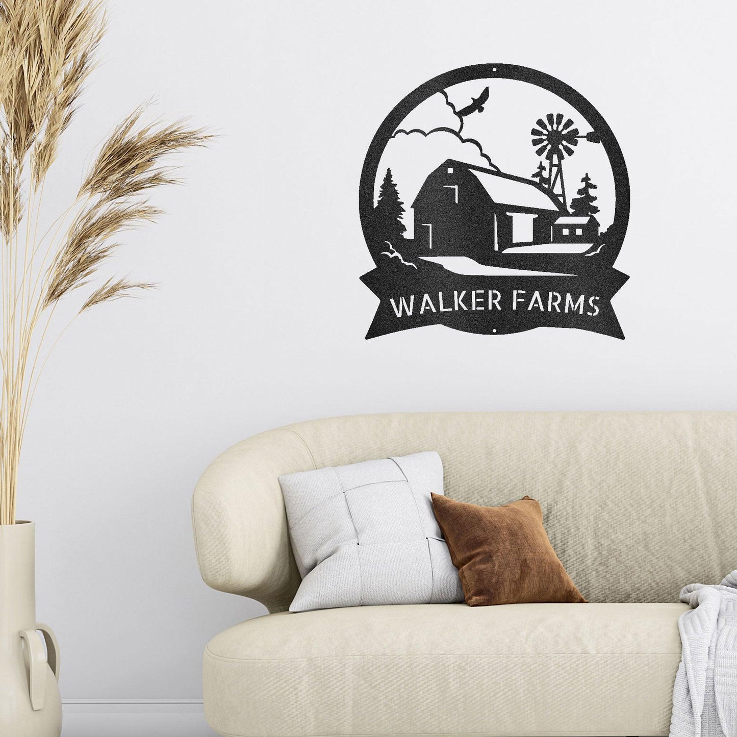 Barn Farmhouse Custom Name Metal Art Wall Sign - Mallard Moon Gift Shop