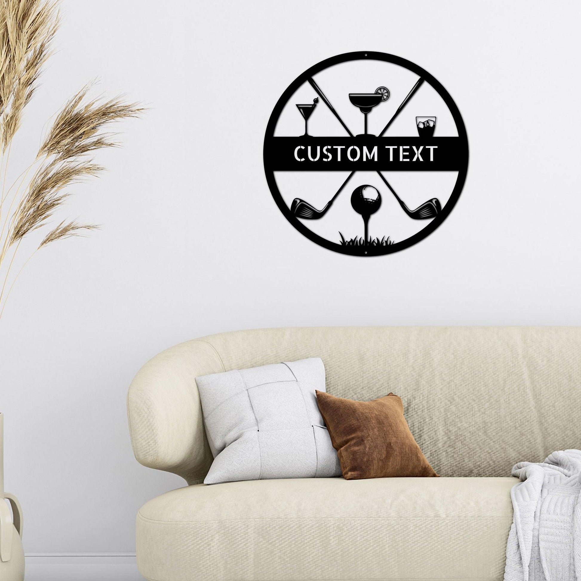 Golf 19th Hole Custom Name Metal Art Wall Sign - Mallard Moon Gift Shop