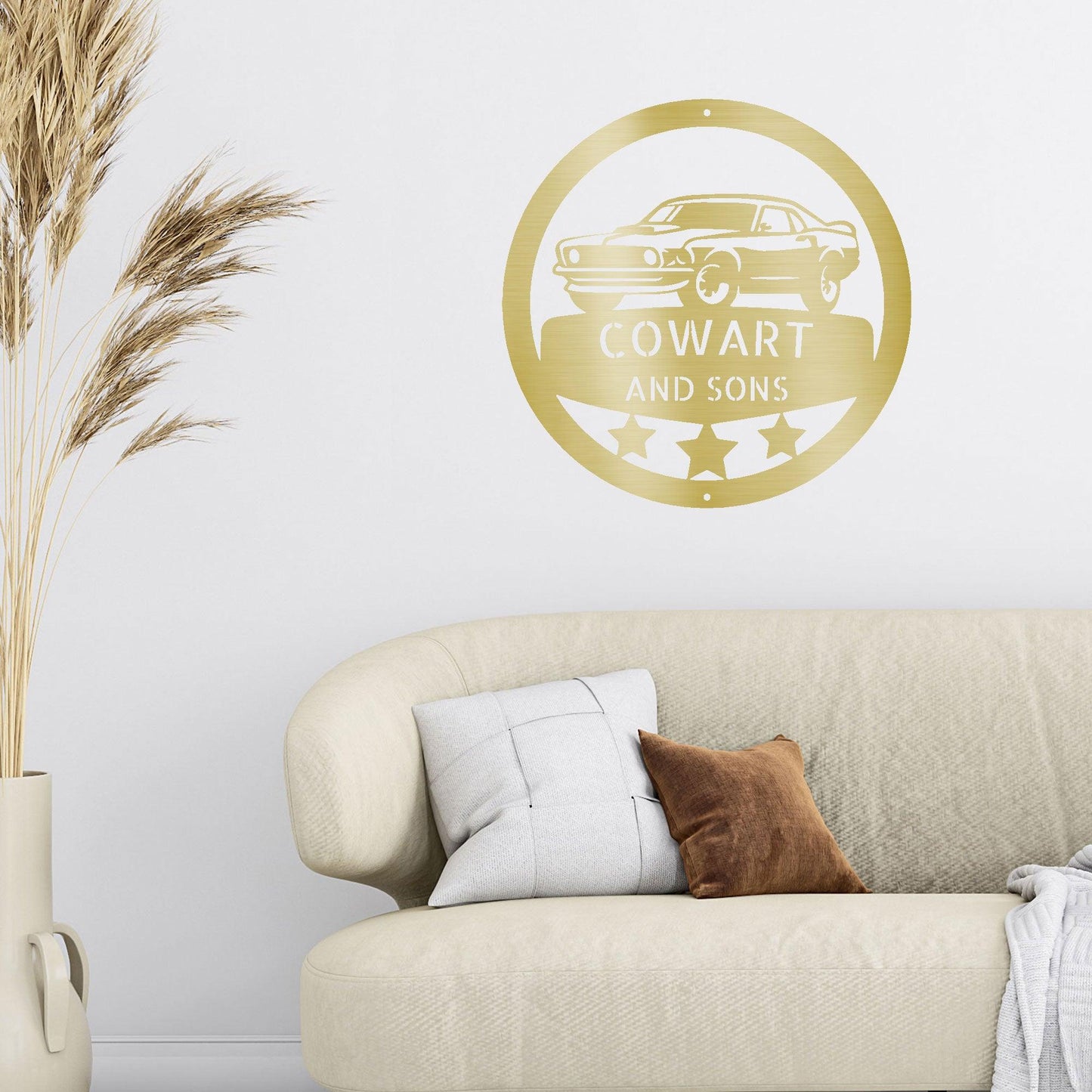 Classic Sports Car Personalized Garage Workshop Man Cave Steel Wall Sign - Mallard Moon Gift Shop
