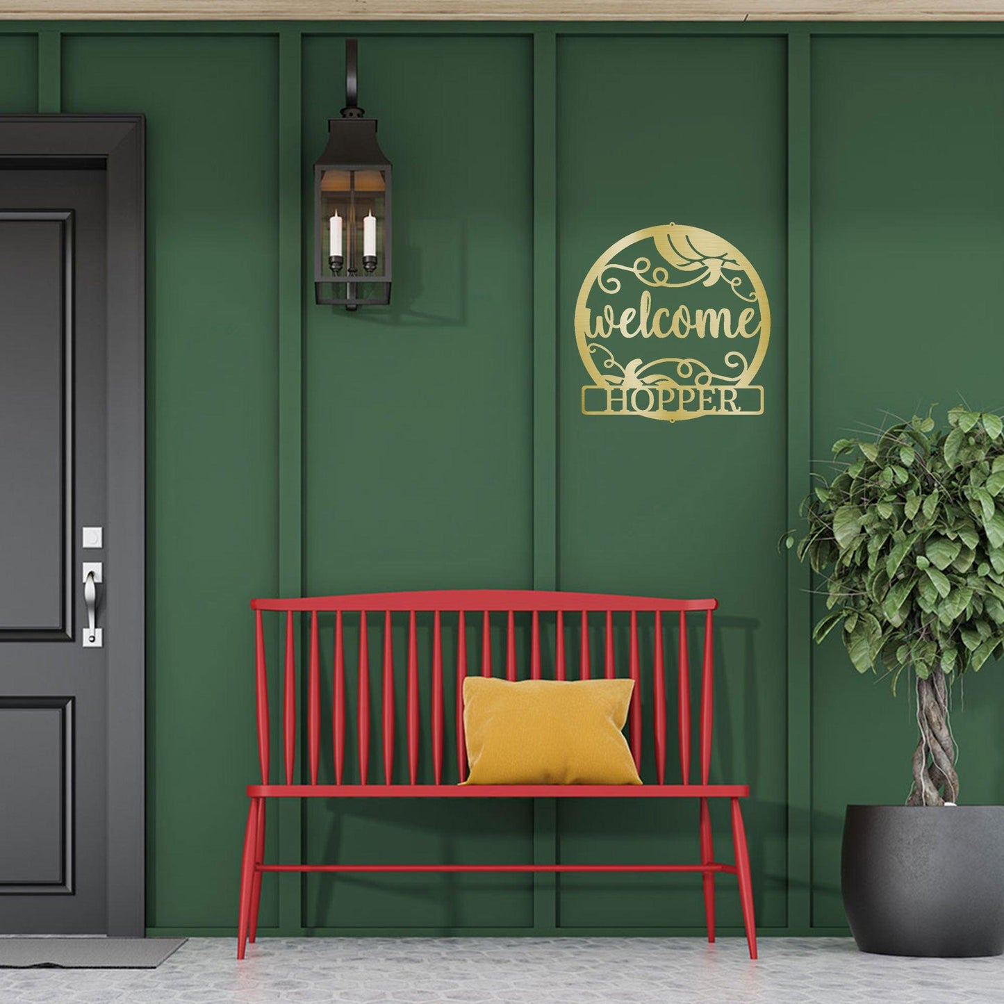 Welcome Fall Custom Monogram Indoor Outdoor Steel Wall Sign - Mallard Moon Gift Shop
