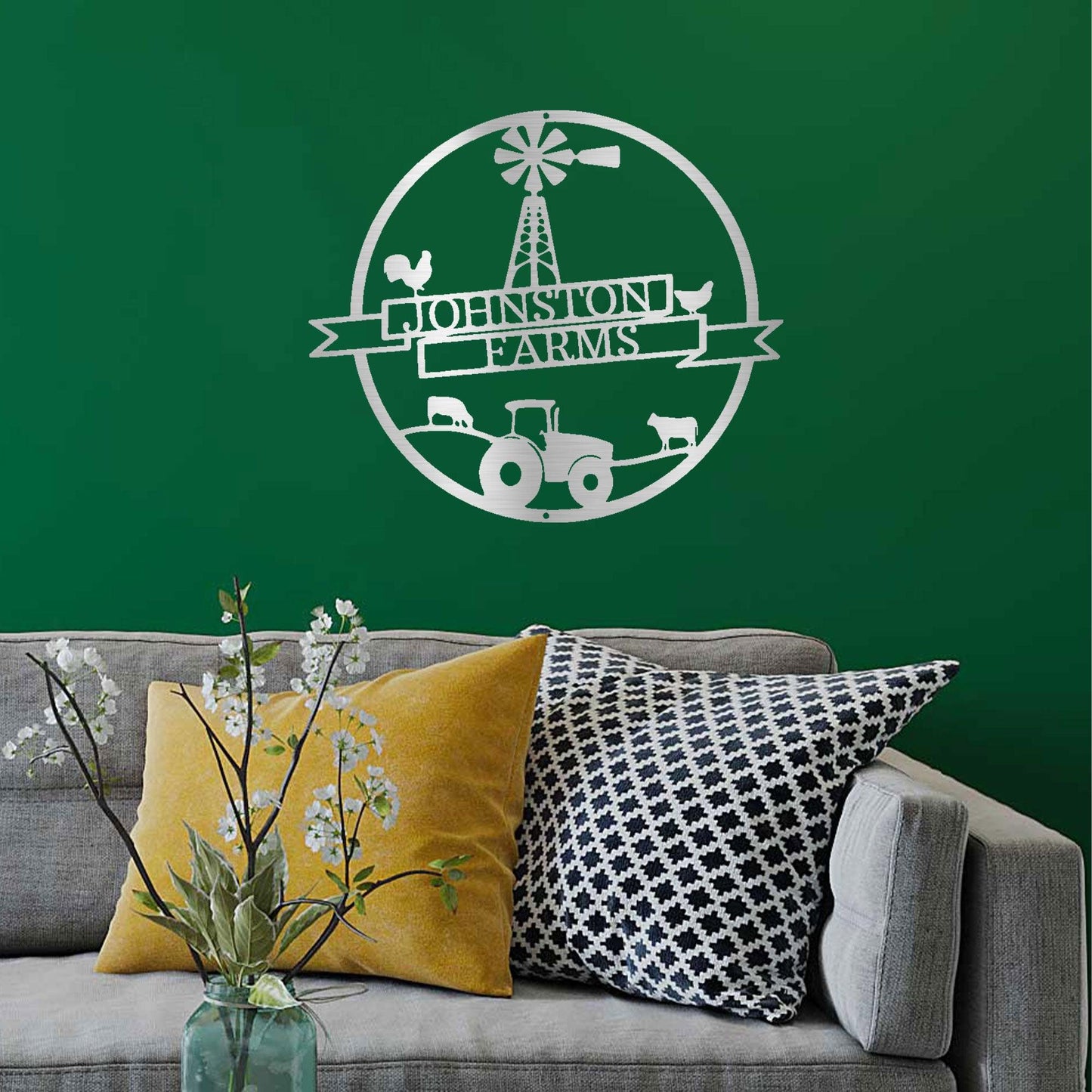 Farm Banner Custom Monogram Metal Sign Wall Art - Mallard Moon Gift Shop
