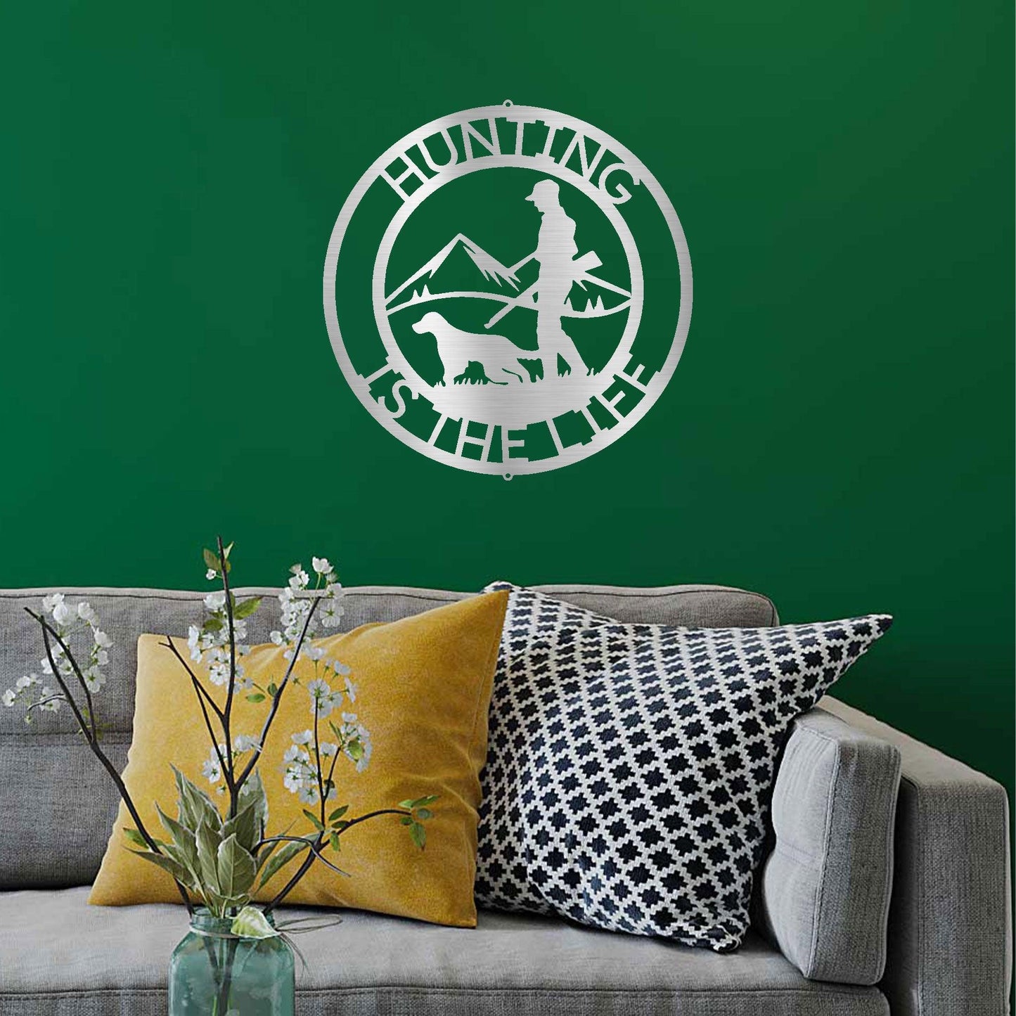 The Hunter Personalized Monogram Indoor Outdoor Steel Wall Sign - Mallard Moon Gift Shop