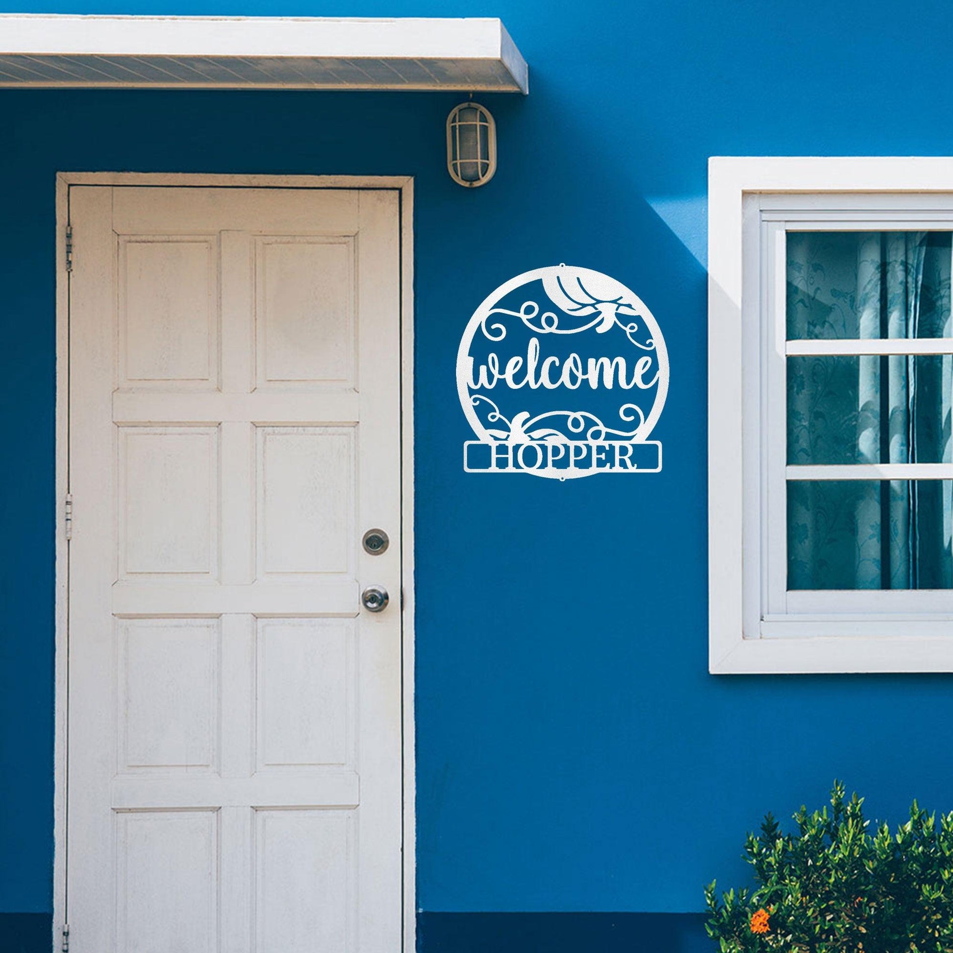 Welcome Fall Custom Monogram Indoor Outdoor Steel Wall Sign - Mallard Moon Gift Shop
