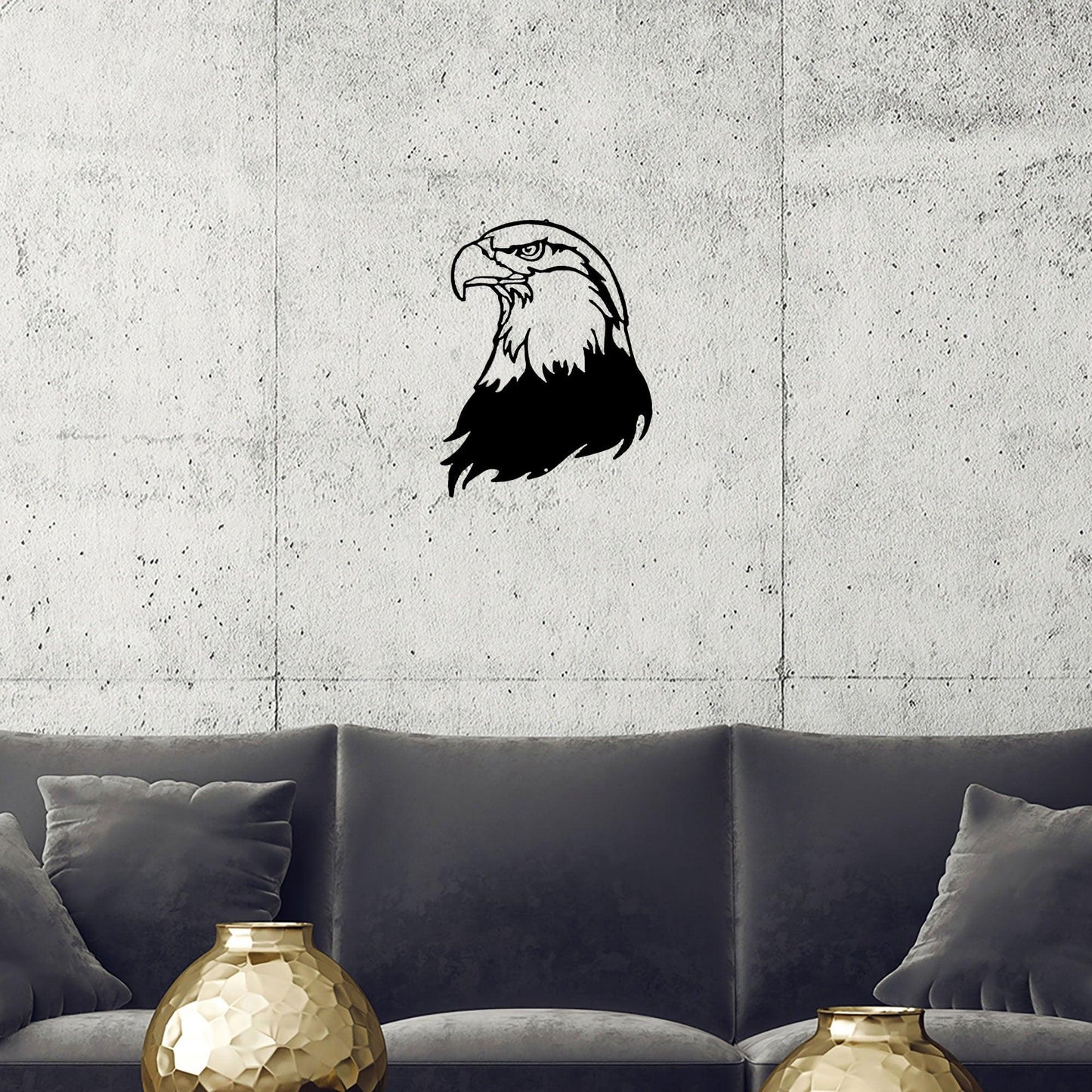 Bald Eagle Head Metal Art Wall Sign - Mallard Moon Gift Shop