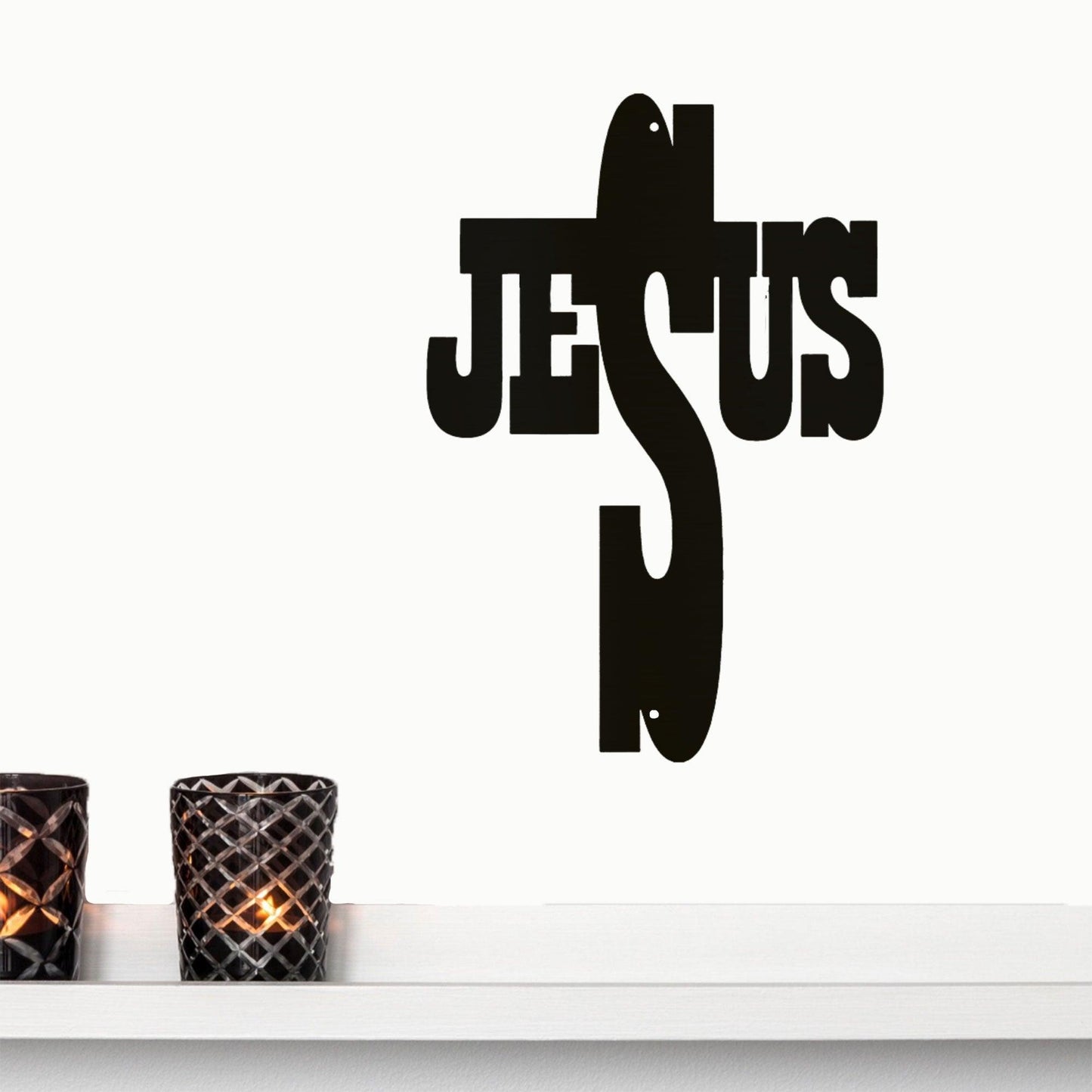 Jesus Cross Metal Art Steel Sign - Mallard Moon Gift Shop