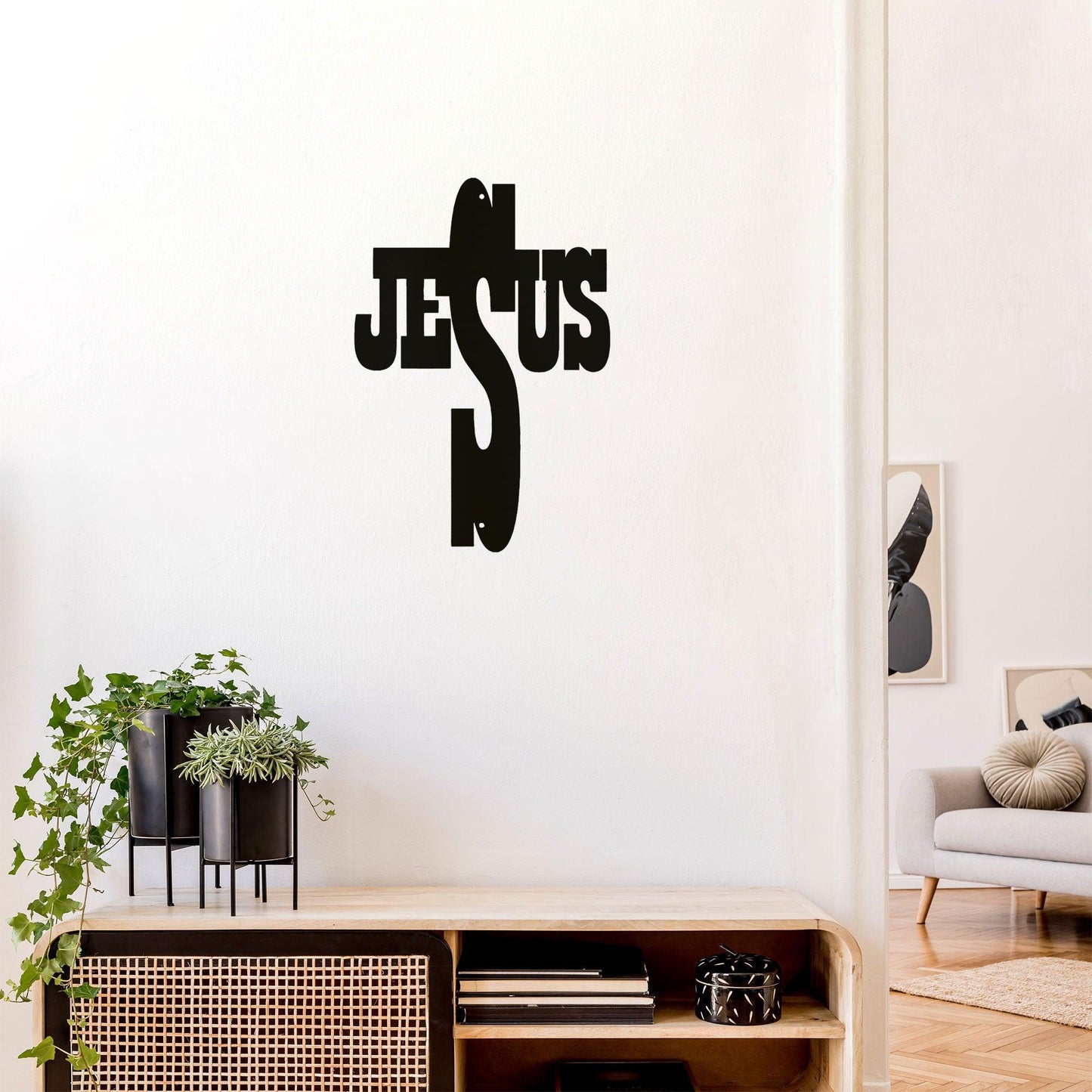 Jesus Cross Metal Art Steel Sign - Mallard Moon Gift Shop