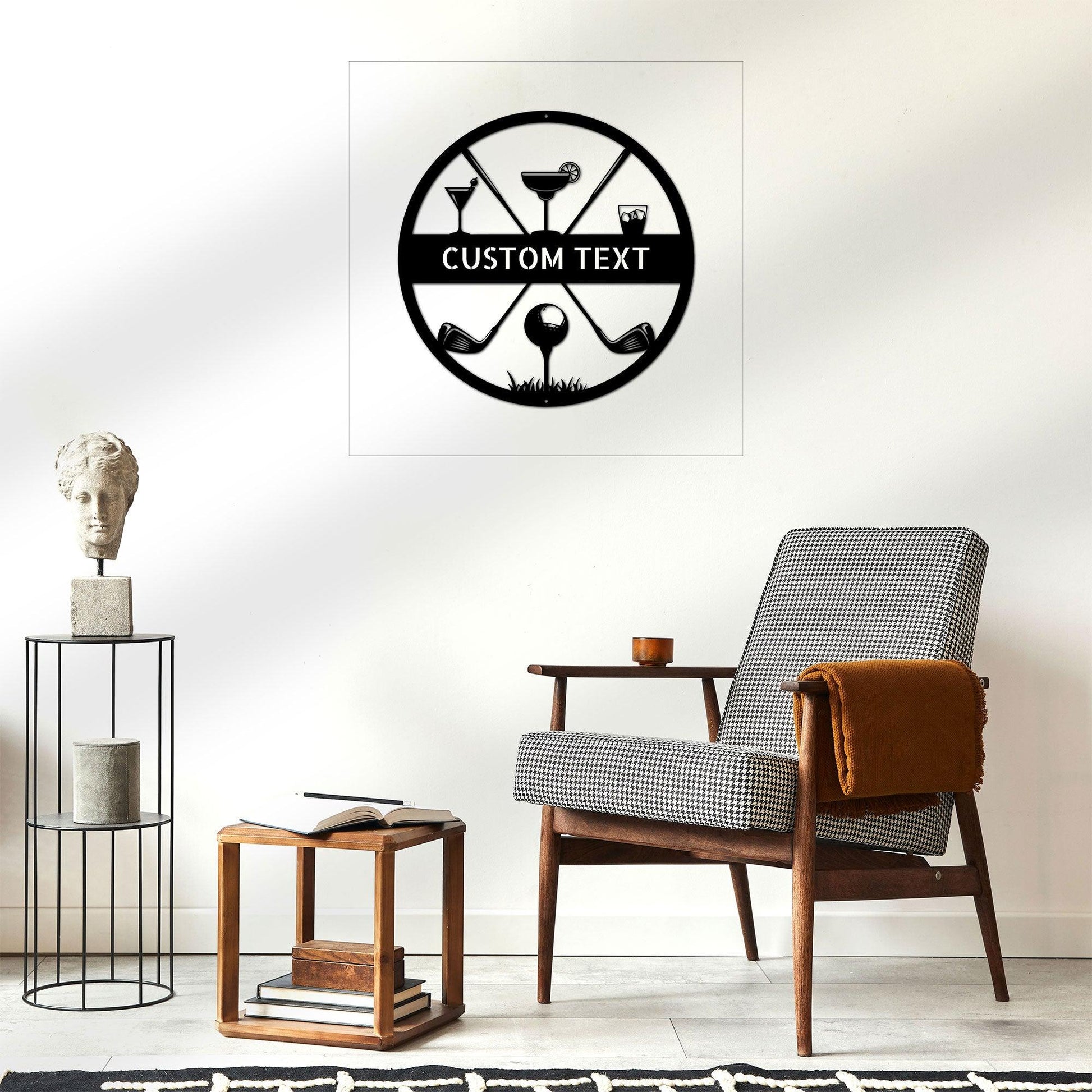 Golf 19th Hole Custom Name Metal Art Wall Sign - Mallard Moon Gift Shop