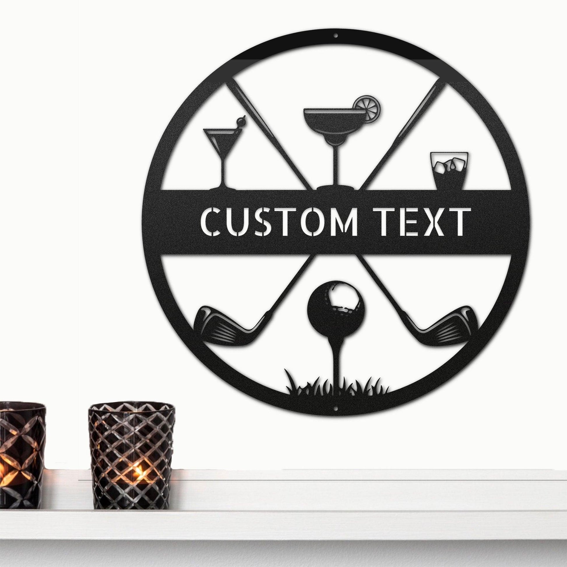 Golf 19th Hole Custom Name Metal Art Wall Sign - Mallard Moon Gift Shop