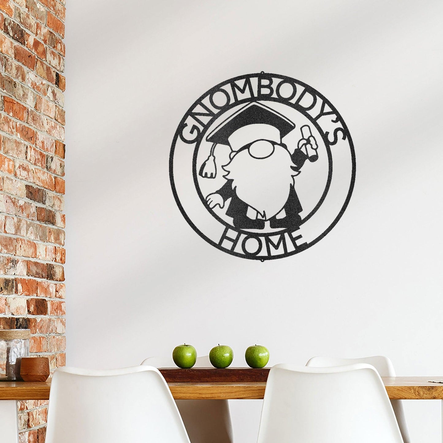 Gnome Ring Custom Monogram Metal Art Wall Sign - Mallard Moon Gift Shop