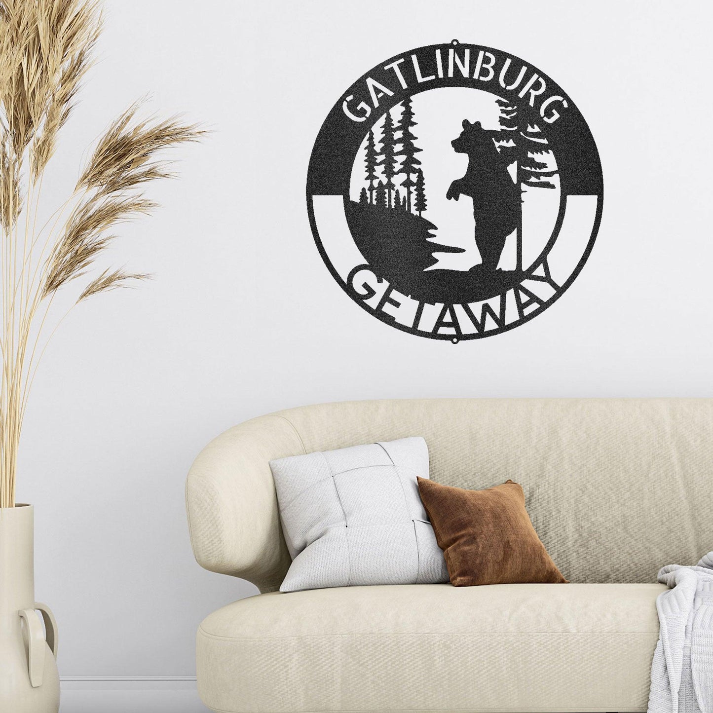 Bear Standing in Woods Custom Name Steel Wall Sign Metal Art - Mallard Moon Gift Shop