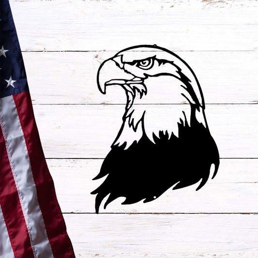 Bald Eagle Head Metal Art Wall Sign - Mallard Moon Gift Shop
