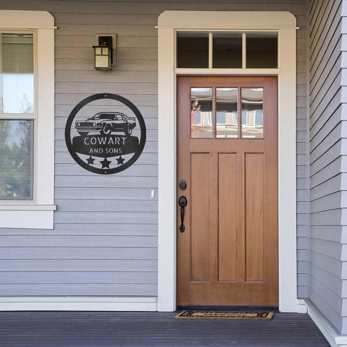 Classic Sports Car Personalized Garage Workshop Man Cave Steel Wall Sign - Mallard Moon Gift Shop