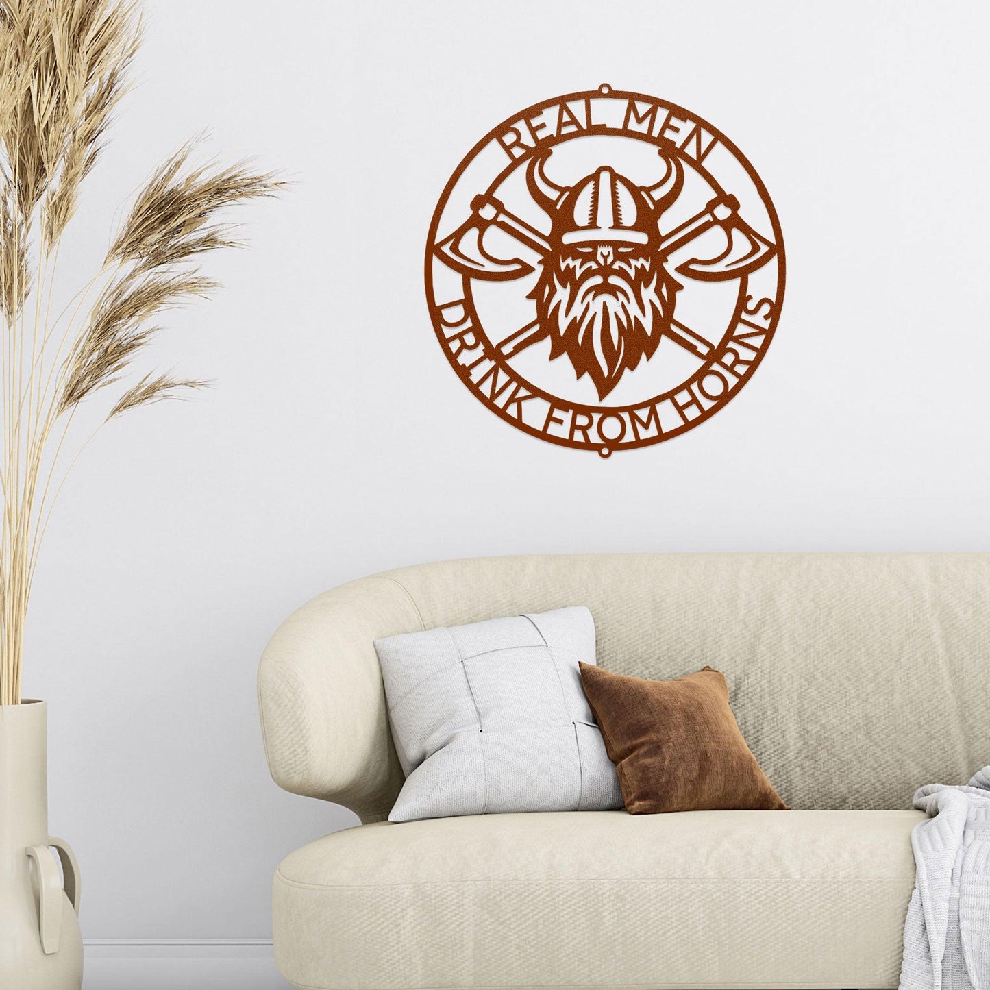 Viking Battle Axe Ring Monogram Personalized Name Indoor Outdoor Steel Wall Sign Metal Art - Mallard Moon Gift Shop