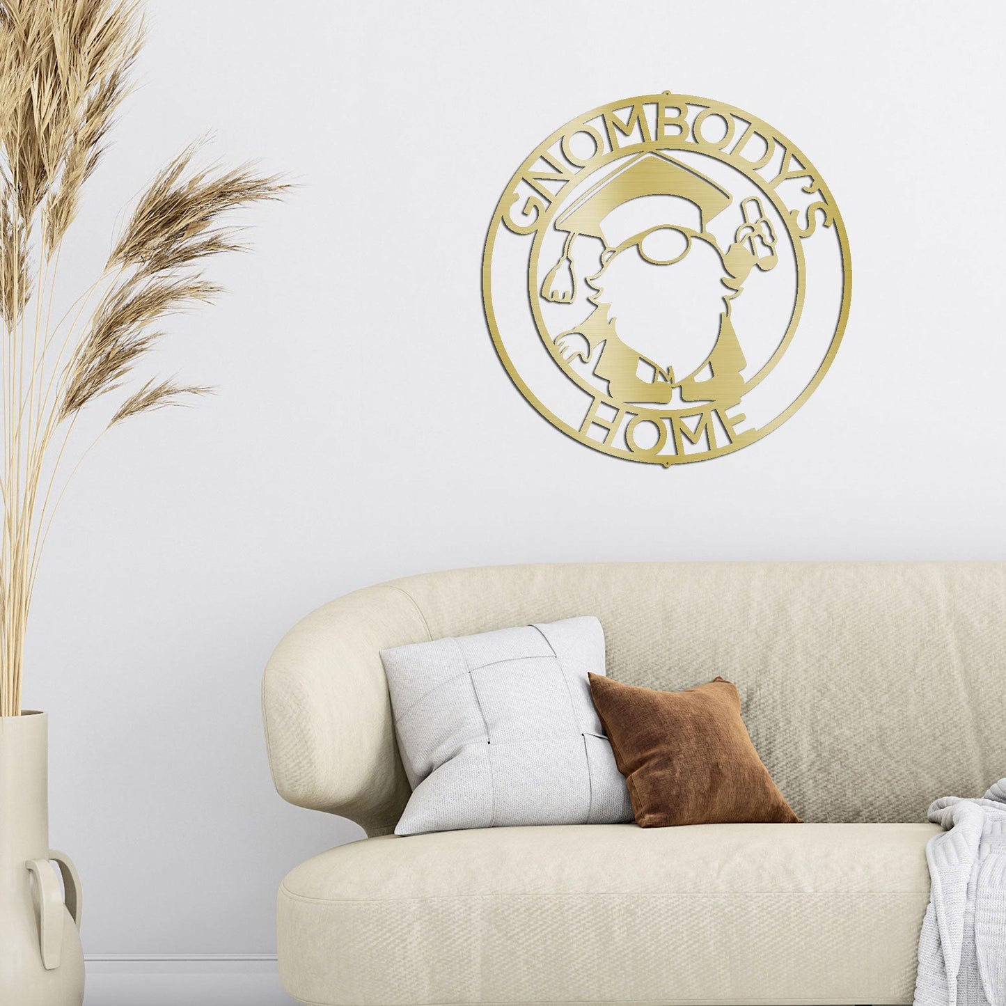 Gnome Ring Custom Monogram Metal Art Wall Sign - Mallard Moon Gift Shop
