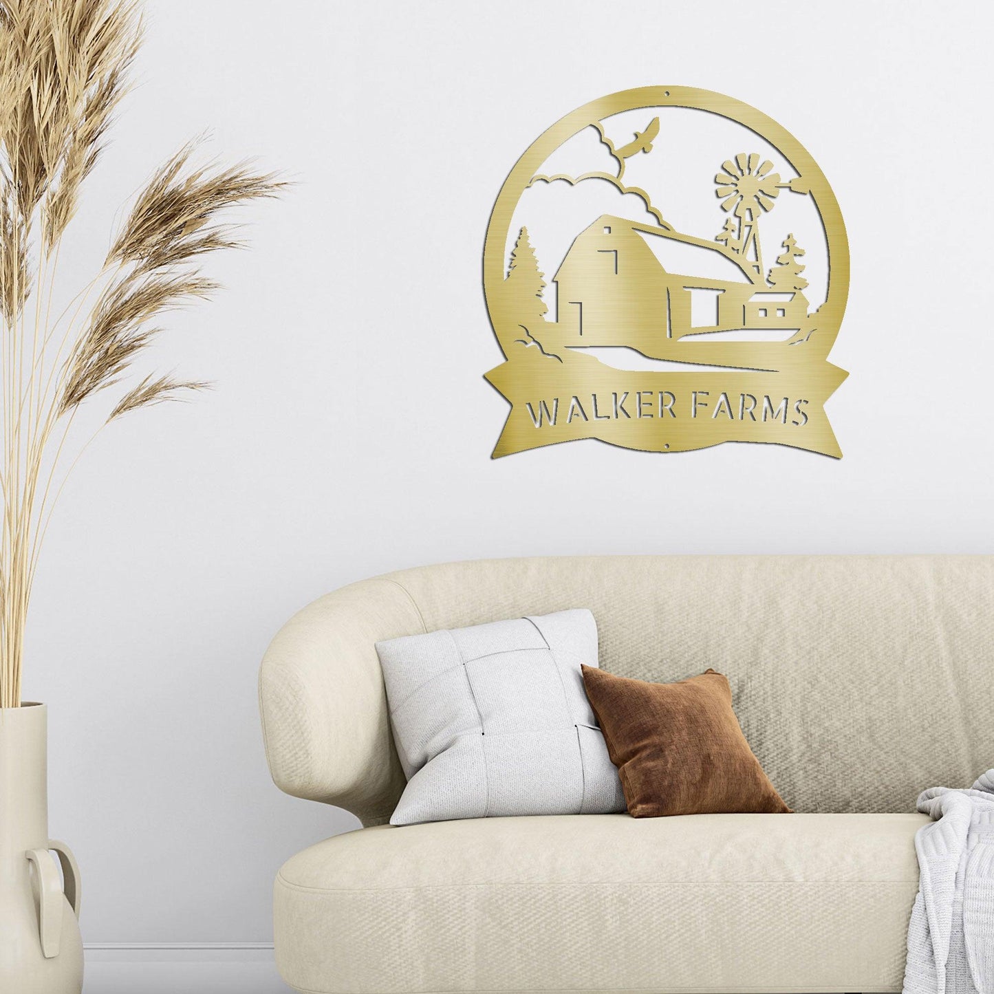 Barn Farmhouse Custom Name Metal Art Wall Sign - Mallard Moon Gift Shop