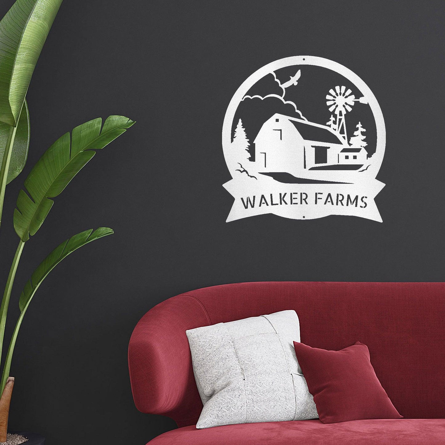Barn Farmhouse Custom Name Metal Art Wall Sign - Mallard Moon Gift Shop