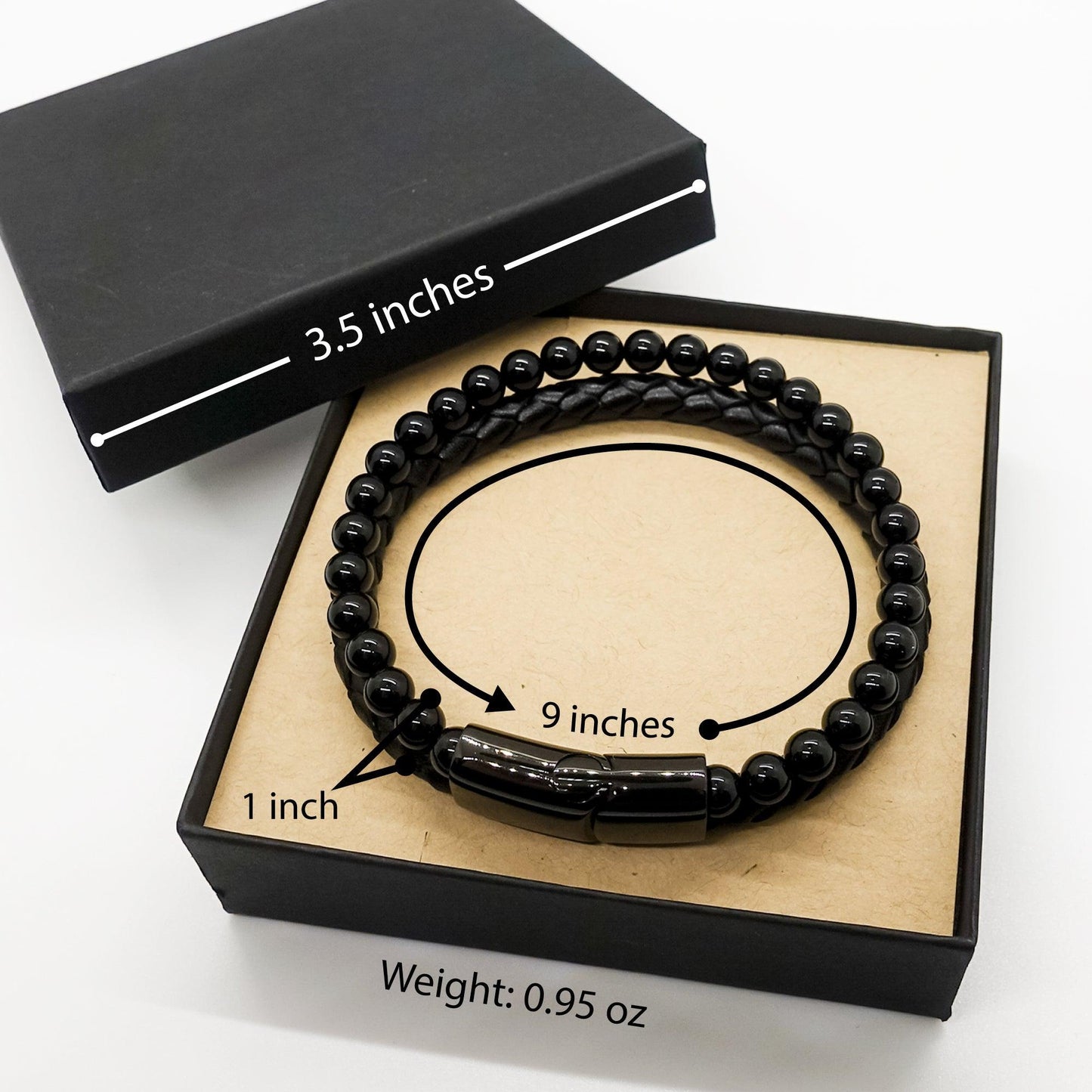 Microbiologist Black Braided Leather Stone Bracelet - Thanks for being who you are - Birthday Christmas Jewelry Gifts Coworkers Colleague Boss - Mallard Moon Gift Shop