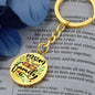 Mom is the Heart of the Family Engraved Circle Keychain - Mallard Moon Gift Shop
