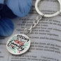 Mom is the Heart of the Family Engraved Circle Keychain - Mallard Moon Gift Shop