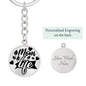 Mom Life Engraved Circle Keychain - Mallard Moon Gift Shop