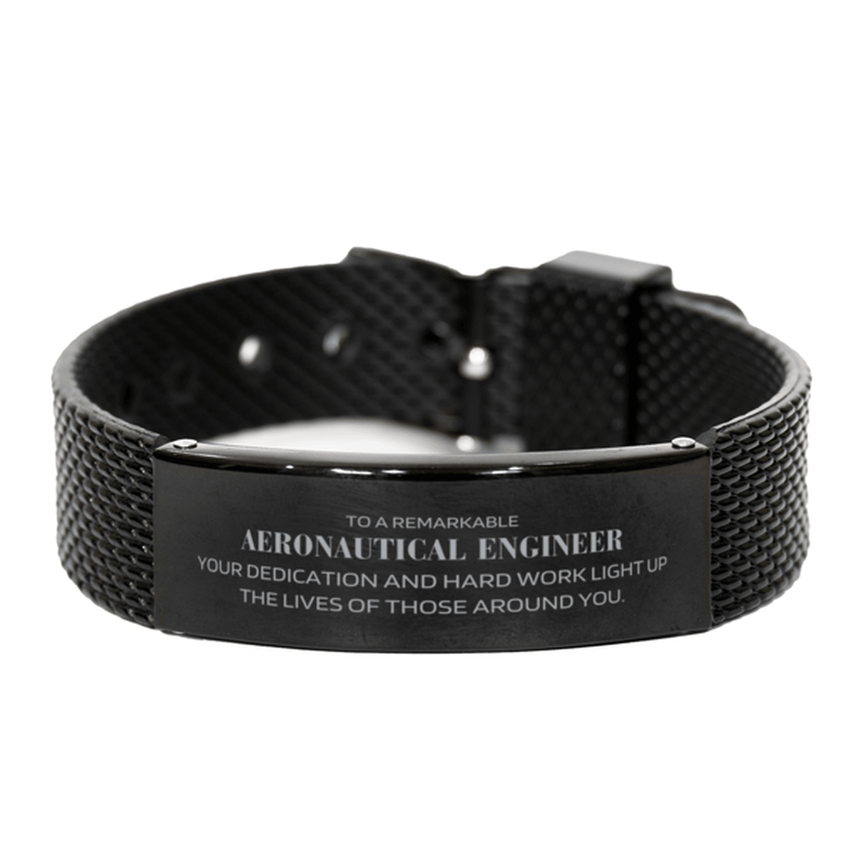 Remarkable Aeronautical Engineer Gifts, Your dedication and hard work, Inspirational Birthday Christmas Unique Black Shark Mesh Bracelet For Aeronautical Engineer, Coworkers, Men, Women, Friends - Mallard Moon Gift Shop