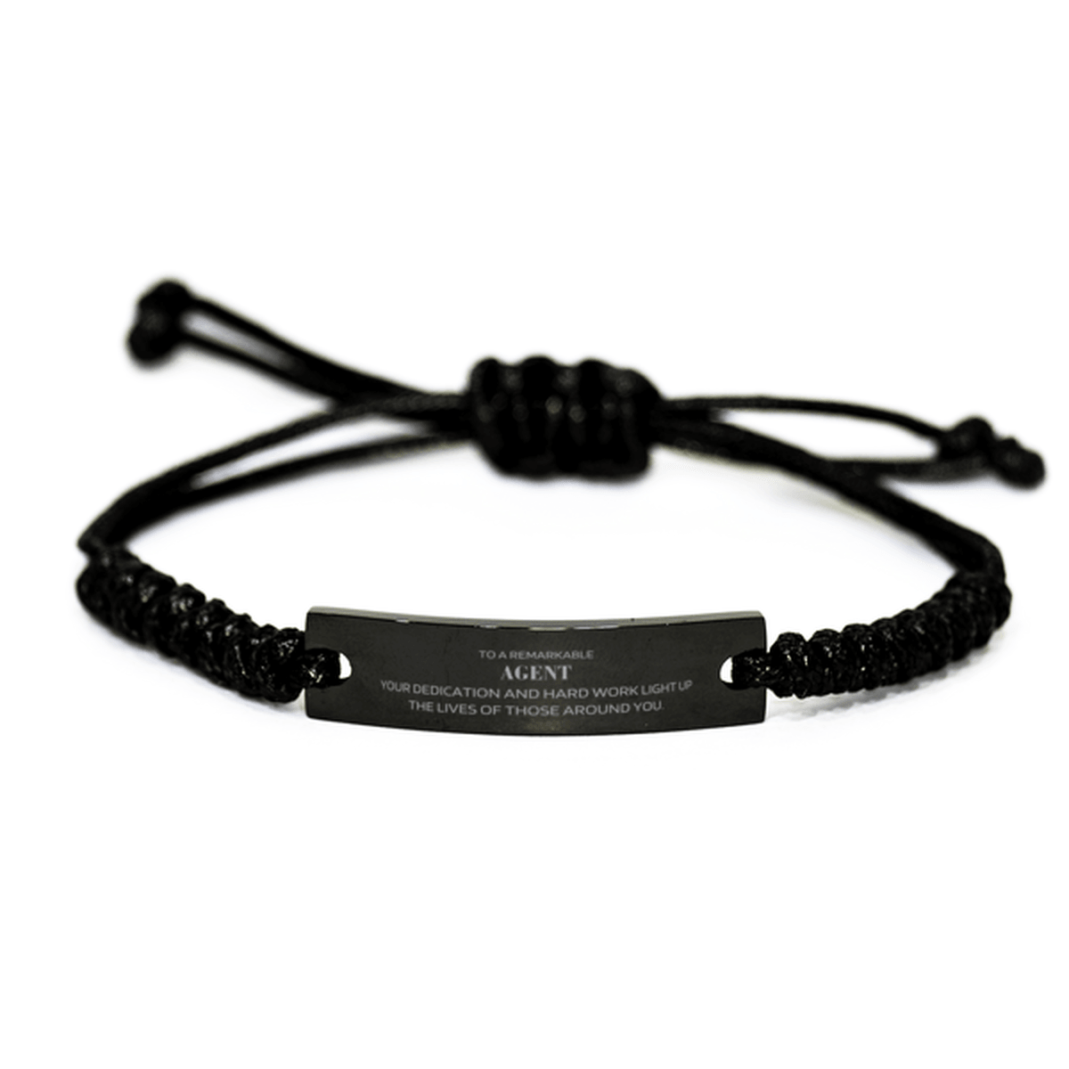 Remarkable Agent Gifts, Your dedication and hard work, Inspirational Birthday Christmas Unique Black Rope Bracelet For Agent, Coworkers, Men, Women, Friends - Mallard Moon Gift Shop