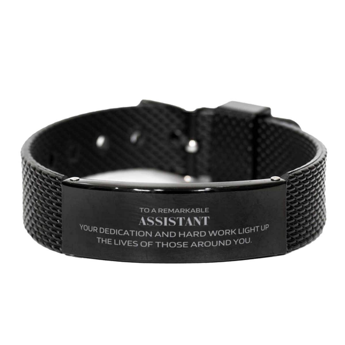 Remarkable Assistant Gifts, Your dedication and hard work, Inspirational Birthday Christmas Unique Black Shark Mesh Bracelet For Assistant, Coworkers, Men, Women, Friends - Mallard Moon Gift Shop