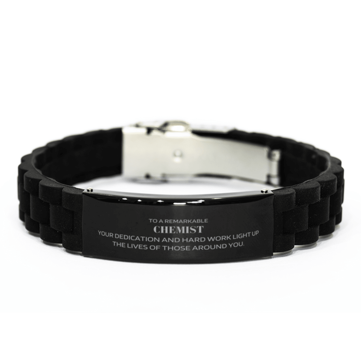 Remarkable Chemist Gifts, Your dedication and hard work, Inspirational Birthday Christmas Unique Black Glidelock Clasp Bracelet For Chemist, Coworkers, Men, Women, Friends - Mallard Moon Gift Shop