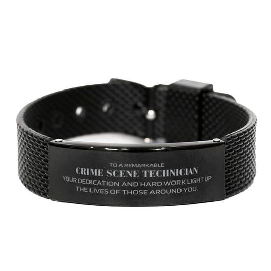 Remarkable Crime Scene Technician Gifts, Your dedication and hard work, Inspirational Birthday Christmas Unique Black Shark Mesh Bracelet For Crime Scene Technician, Coworkers, Men, Women, Friends - Mallard Moon Gift Shop