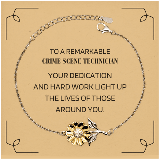 Remarkable Crime Scene Technician Gifts, Your dedication and hard work, Inspirational Birthday Christmas Unique Sunflower Bracelet For Crime Scene Technician, Coworkers, Men, Women, Friends - Mallard Moon Gift Shop