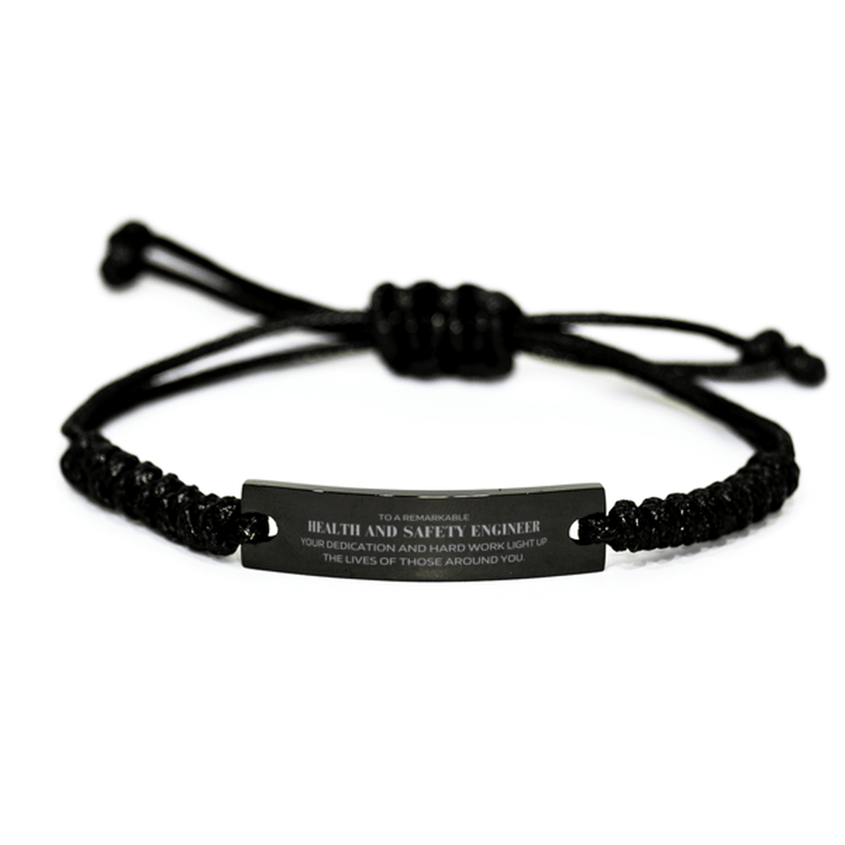 Remarkable Health and Safety Engineer Gifts, Your dedication and hard work, Inspirational Birthday Christmas Unique Black Rope Bracelet For Health and Safety Engineer, Coworkers, Men, Women, Friends - Mallard Moon Gift Shop