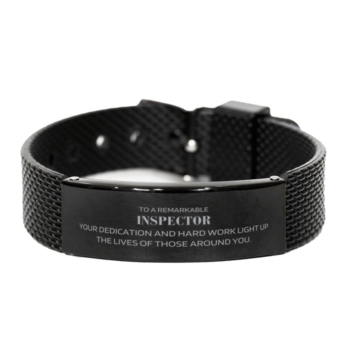 Remarkable Inspector Gifts, Your dedication and hard work, Inspirational Birthday Christmas Unique Black Shark Mesh Bracelet For Inspector, Coworkers, Men, Women, Friends - Mallard Moon Gift Shop