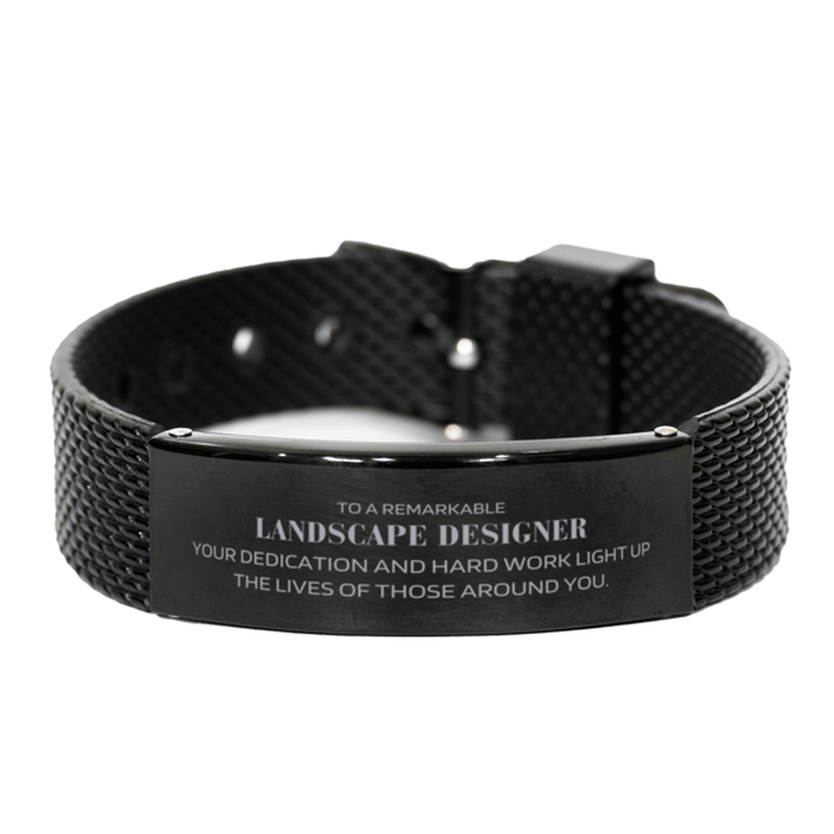Remarkable Landscape Designer Gifts, Your dedication and hard work, Inspirational Birthday Christmas Unique Black Shark Mesh Bracelet For Landscape Designer, Coworkers, Men, Women, Friends - Mallard Moon Gift Shop