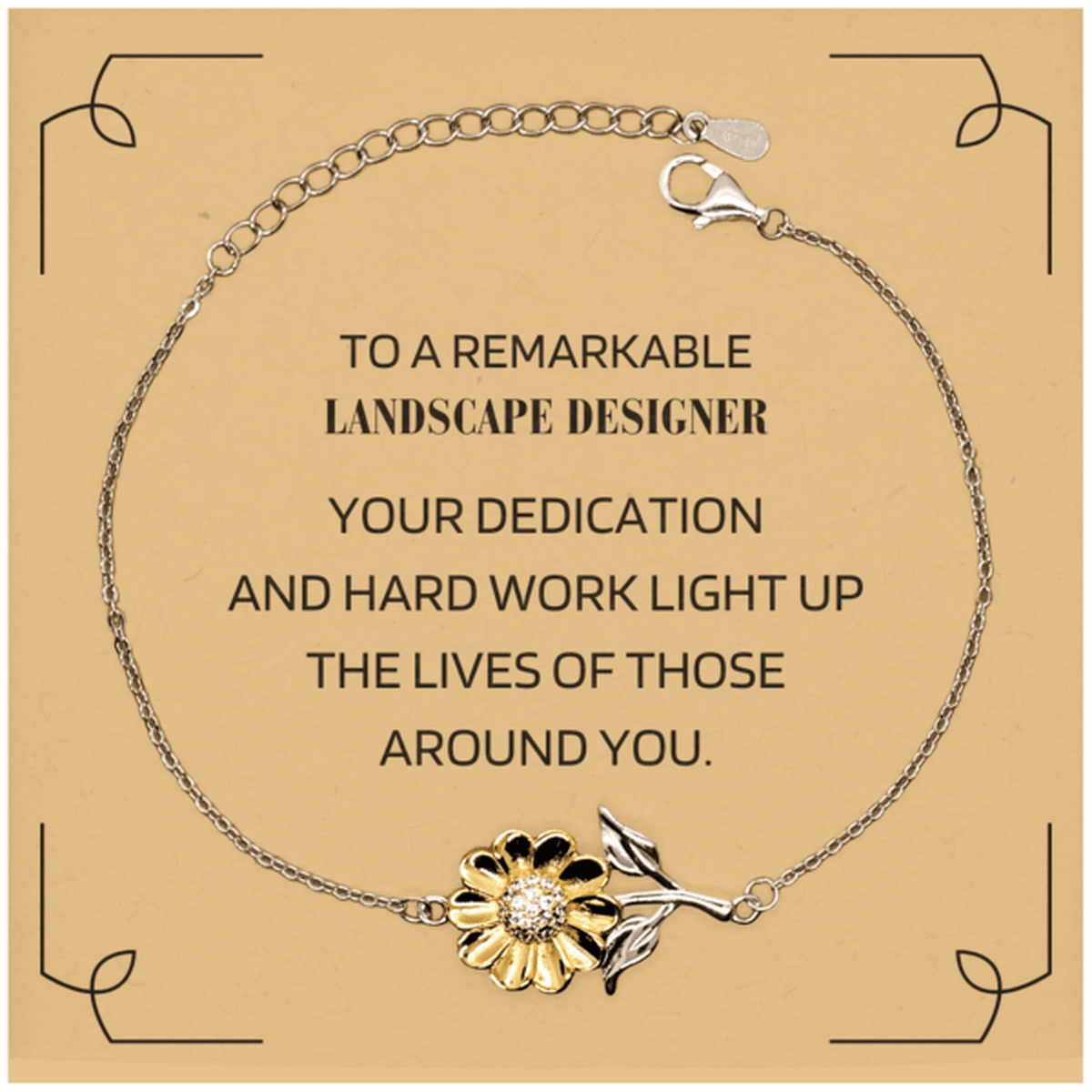 Remarkable Landscape Designer Gifts, Your dedication and hard work, Inspirational Birthday Christmas Unique Sunflower Bracelet For Landscape Designer, Coworkers, Men, Women, Friends - Mallard Moon Gift Shop