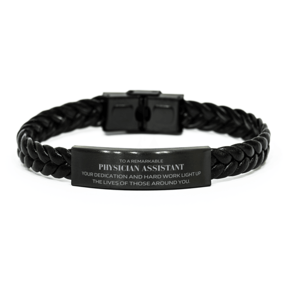 Remarkable Physician Assistant Gifts, Your dedication and hard work, Inspirational Birthday Christmas Unique Braided Leather Bracelet For Physician Assistant, Coworkers, Men, Women, Friends - Mallard Moon Gift Shop