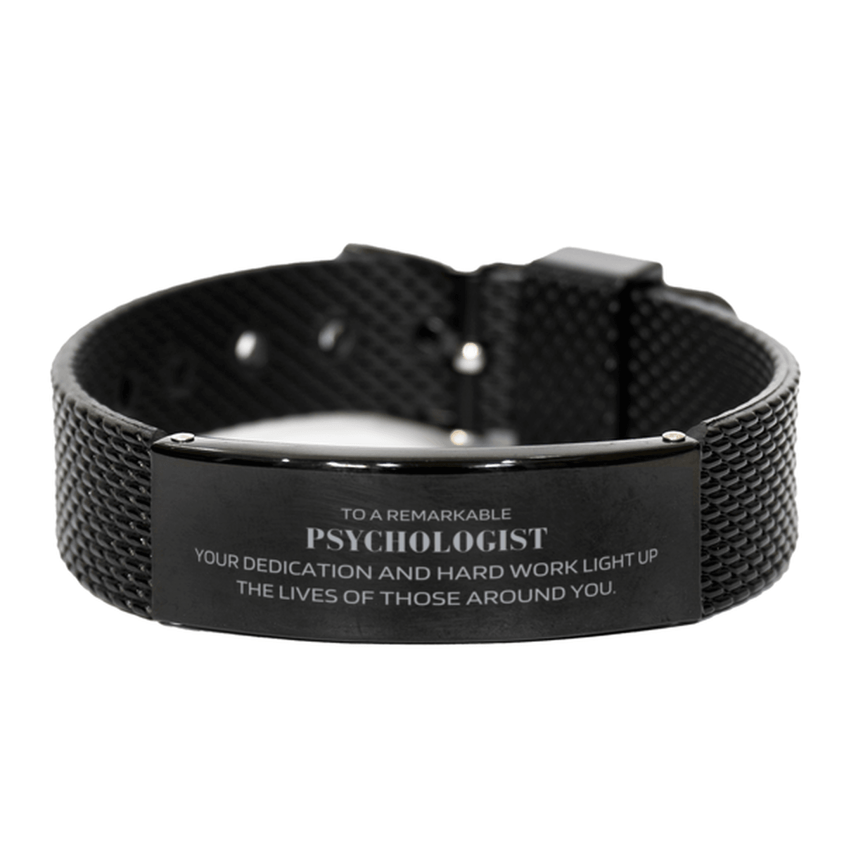 Remarkable Psychologist Gifts, Your dedication and hard work, Inspirational Birthday Christmas Unique Black Shark Mesh Bracelet For Psychologist, Coworkers, Men, Women, Friends - Mallard Moon Gift Shop