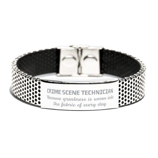 Sarcastic Crime Scene Technician Stainless Steel Bracelet Gifts, Christmas Holiday Gifts for Crime Scene Technician Birthday, Crime Scene Technician: Because greatness is woven into the fabric of every day, Coworkers, Friends - Mallard Moon Gift Shop