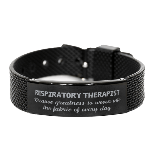 Sarcastic Respiratory Therapist Black Shark Mesh Bracelet Gifts, Christmas Holiday Gifts for Respiratory Therapist Birthday, Respiratory Therapist: Because greatness is woven into the fabric of every day, Coworkers, Friends - Mallard Moon Gift Shop