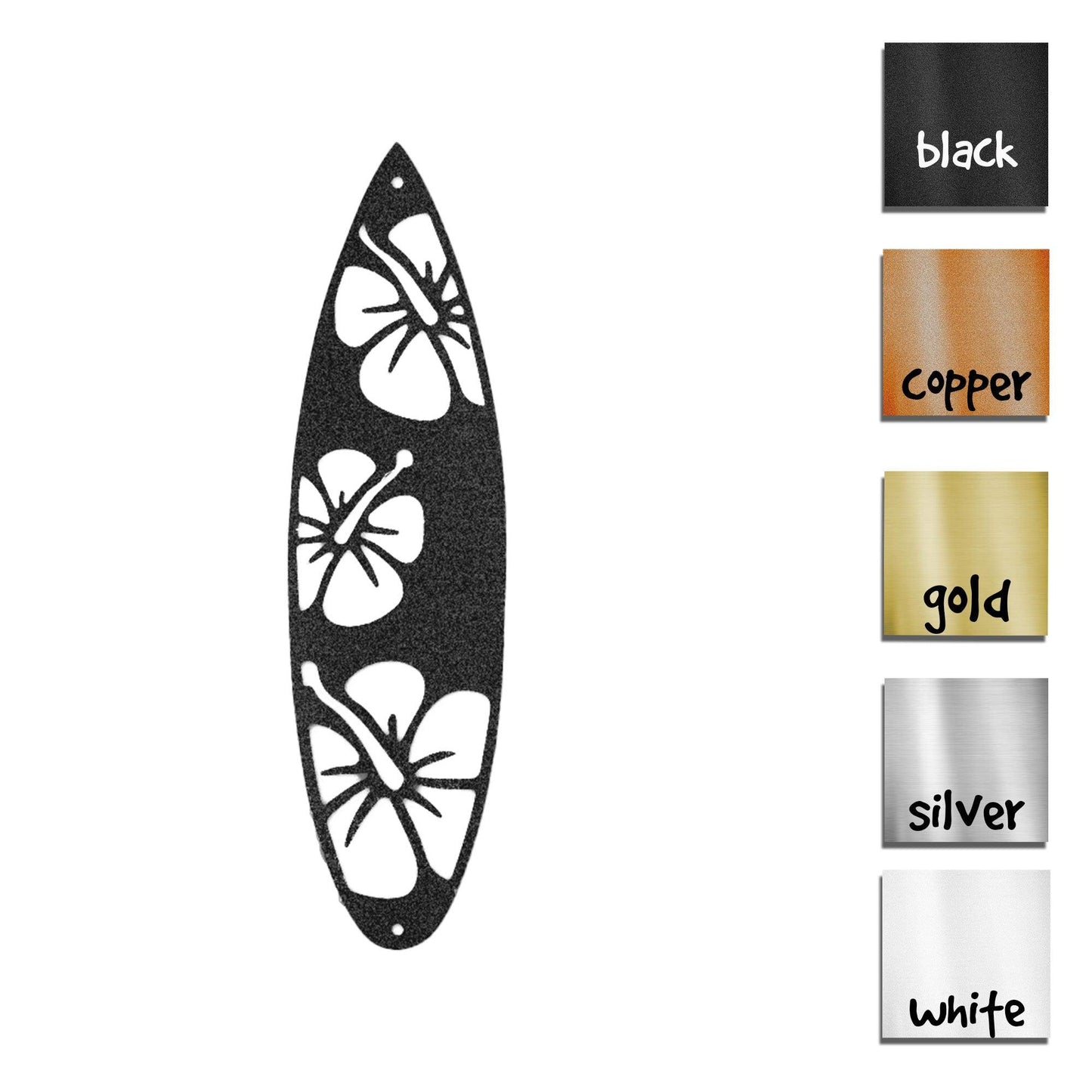 Surfboard Flowers Indoor Outdoor Steel Wall Sign Art - Mallard Moon Gift Shop