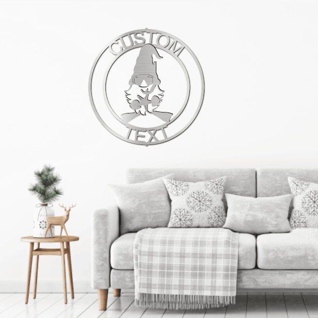Summer Gnome Custom Name Metal Art Wall Sign Home Decor - Mallard Moon Gift Shop