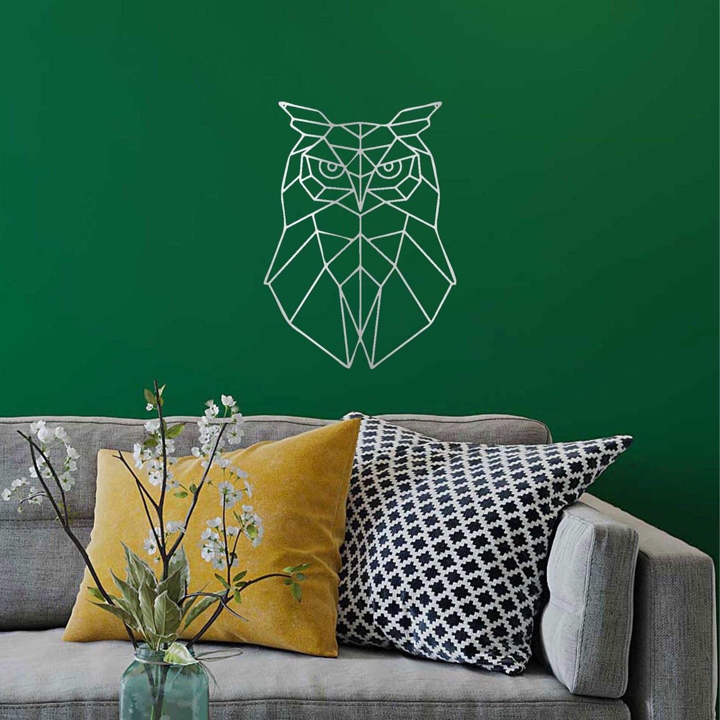 Geometric Owl Indoor Outdoor Steel Wall Sign - Mallard Moon Gift Shop