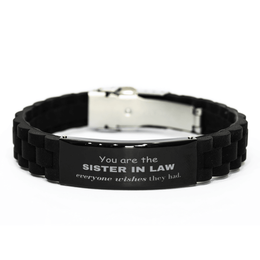 Sister In Law Black Glidelock Clasp Bracelet, Everyone wishes they had, Inspirational Bracelet For Sister In Law, Sister In Law Gifts, Birthday Christmas Unique Gifts For Sister In Law - Mallard Moon Gift Shop