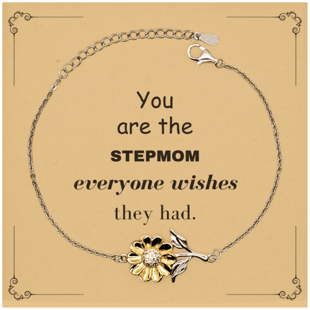 Stepmom Sunflower Bracelet, Everyone wishes they had, Inspirational Bracelet For Stepmom, Stepmom Gifts, Birthday Christmas Unique Gifts For Stepmom - Mallard Moon Gift Shop