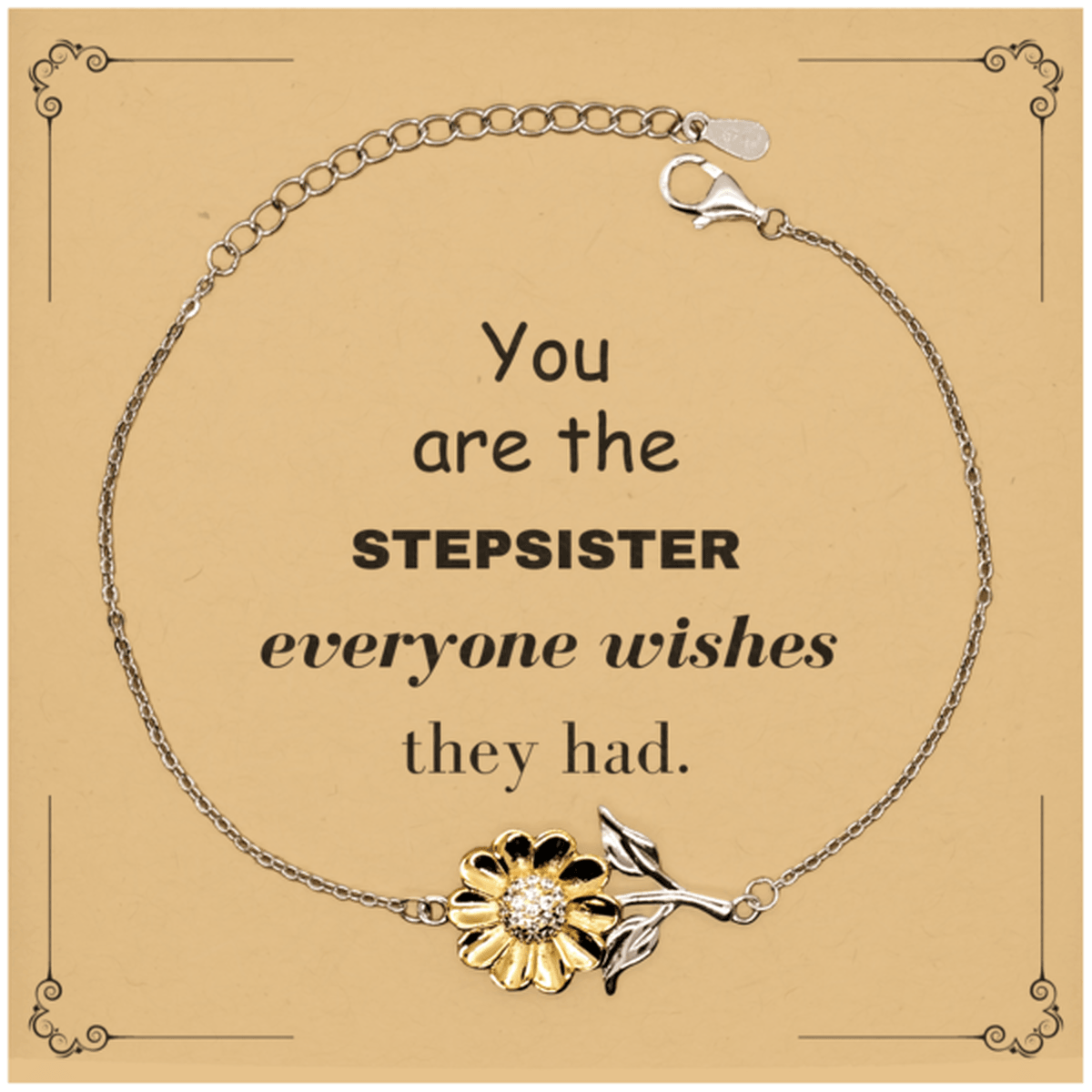 Stepsister Sunflower Bracelet, Everyone wishes they had, Inspirational Bracelet For Stepsister, Stepsister Gifts, Birthday Christmas Unique Gifts For Stepsister - Mallard Moon Gift Shop