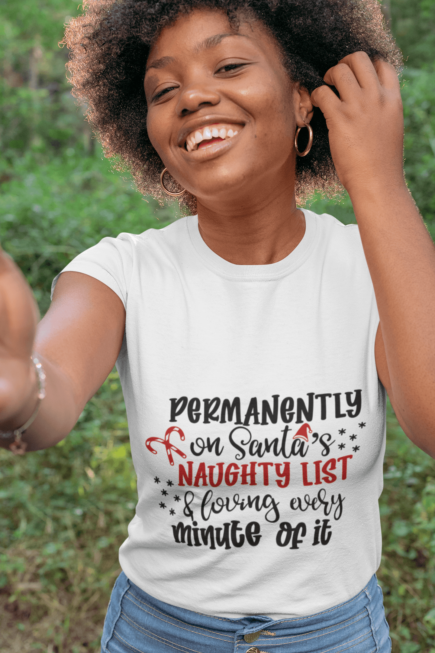 Funny Santa Naughty List Tee Shirt - Mallard Moon Gift Shop