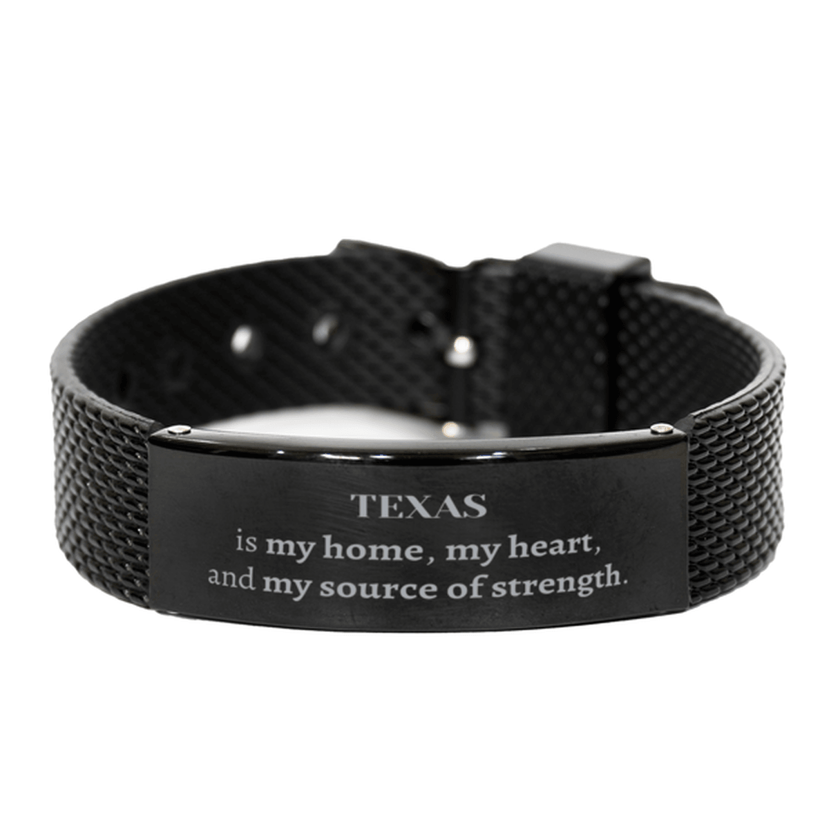 Texas is my home Gifts, Lovely Texas Birthday Christmas Black Shark Mesh Bracelet For People from Texas, Men, Women, Friends - Mallard Moon Gift Shop