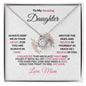 To My Amazing Daughter - Aim for the Skies - Love Knot Necklace with Heartfelt Message - Mallard Moon Gift Shop